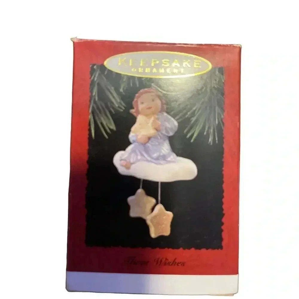 Vintage Hallmark Keepsake Ornament THREE WISHES Love Joy Peace 1995